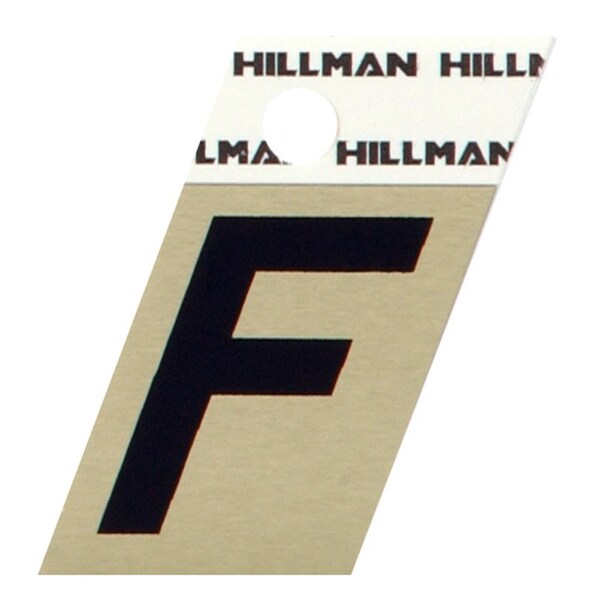 Hillman HILLMAN 1.5 in. Reflective Black Aluminum Self-Adhesive Letter F 1 pc, PK6 840504 - main